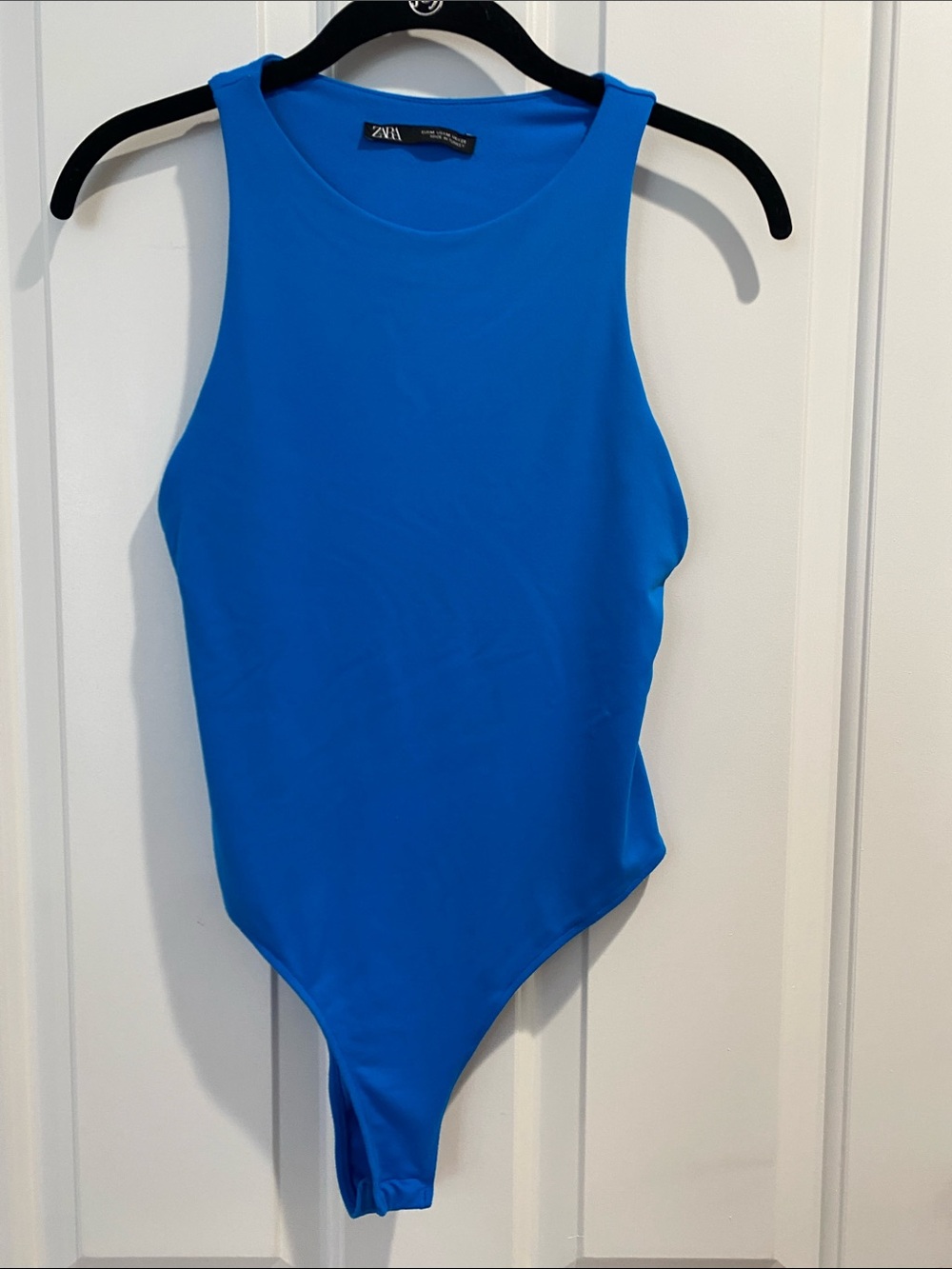 Zara Women’s Bright Blue Sleeveless Bodysuit